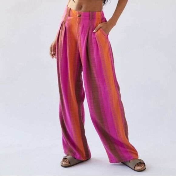 Urban Outfitters Martina Linen Low Rise Trousers 2 Sold Out - Picture 6 of 8